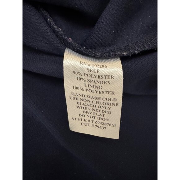 Connected Navy Blue Floral Print Mesh High-Low‎ Ruffled Midi Dress w/Tie Size 16 - Picture 7 of 7